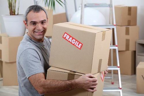 Furniture and boxes being loaded for a Dulwich move