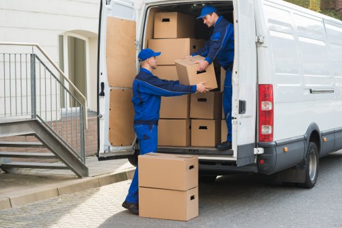 Office furniture and equipment prepared for a local Dulwich move