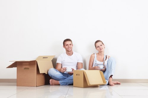 Family home relocation support in Dulwich with boxed items and furniture handling