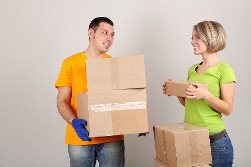 Furniture and boxes being loaded for a Dulwich removal