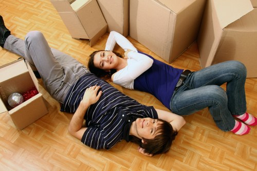 Professional movers handling access and loading for a Dulwich property